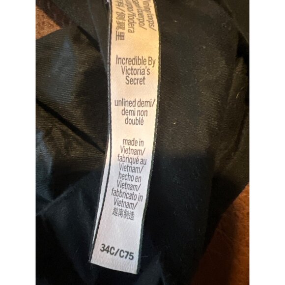 Victorias Secret Incredible Unlined Demi Bra Black 34C - Picture 4 of 5